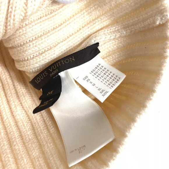 LOUIS VUITTON beanie hat knit hat knit cap logo Knit hat wool IvoryBased